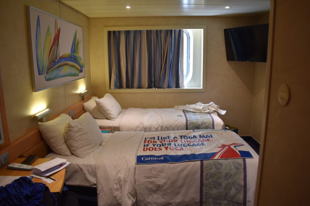 Carnival Cruise line ship room.