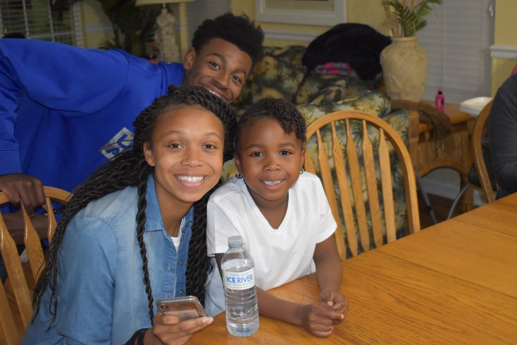 Brown cousins sharing fun at Myrtle Beach South Carolina for thanksgiving