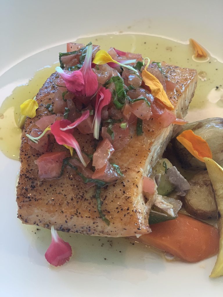 Salmon at Restaurant 356 Porsche Experience Atlanta