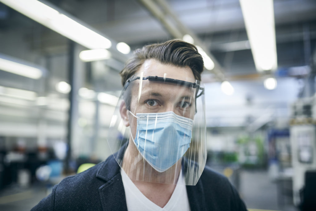 example of ford motor company face shields for essential works ppe during the corona virus pandemic