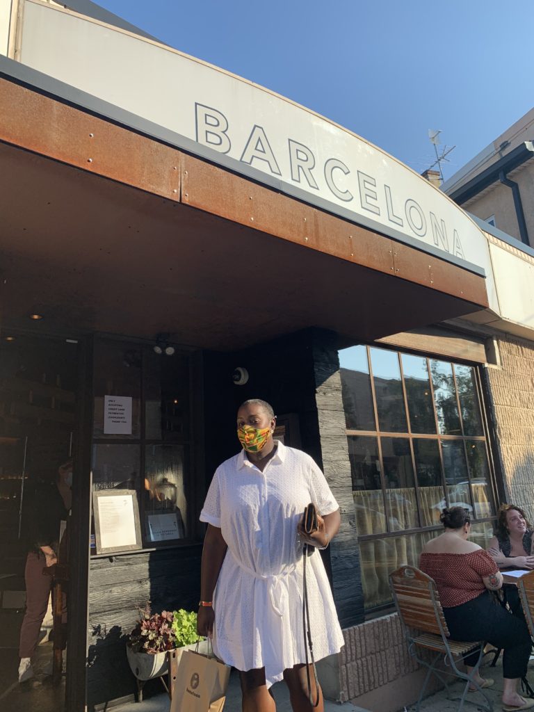 Barcelona wine bar menu east passyunk philly Take out bag with Tomika Philly lifestyle Expert