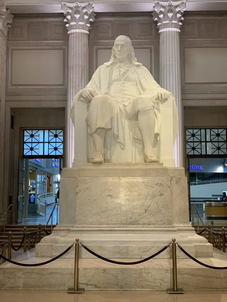 Things to do in Philadelphia. Ben Franklin Statue at the Franklin Institute
